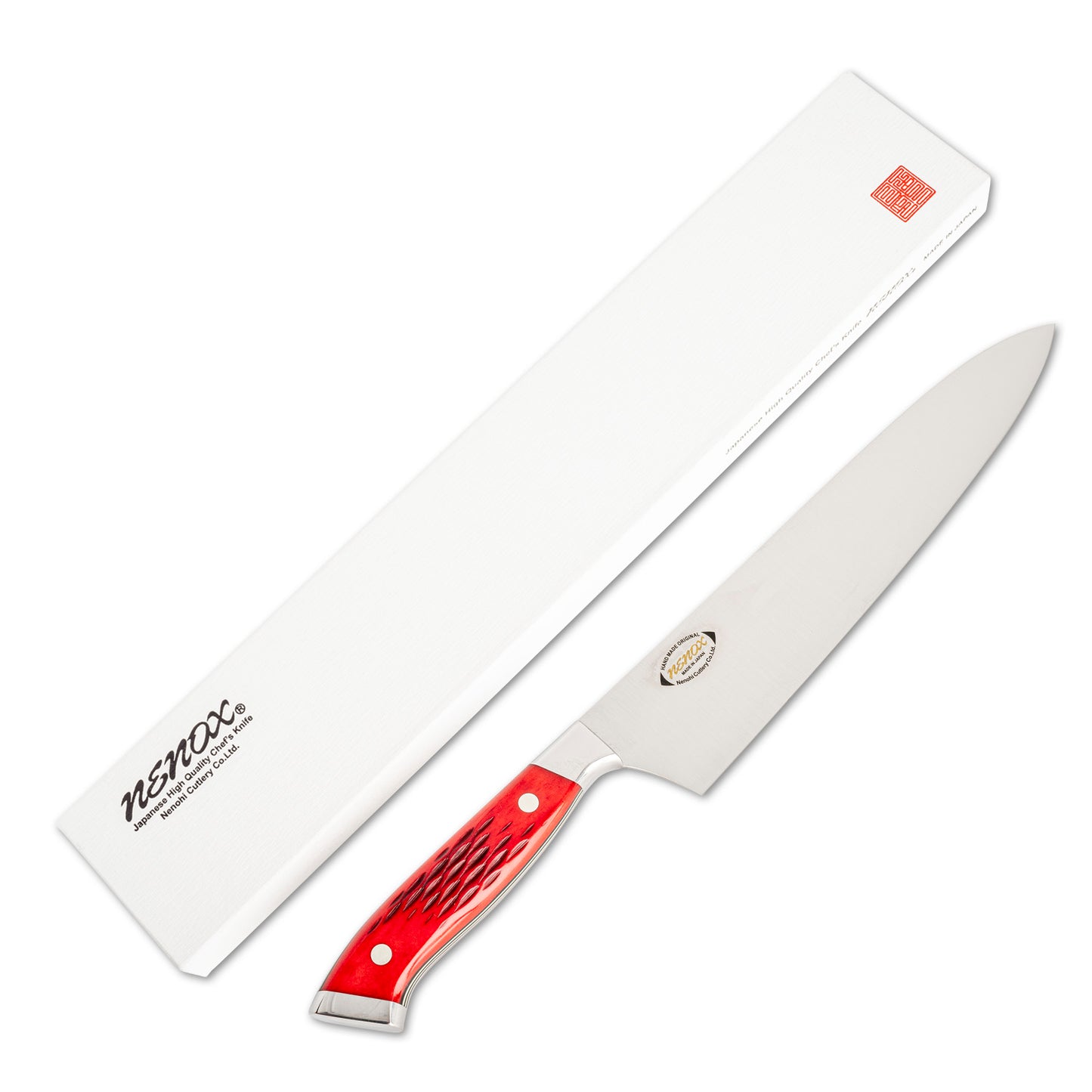 Nenohi Nenox Red Bone Handle Gyuto 8.2" (21cm) (Chef Knife)